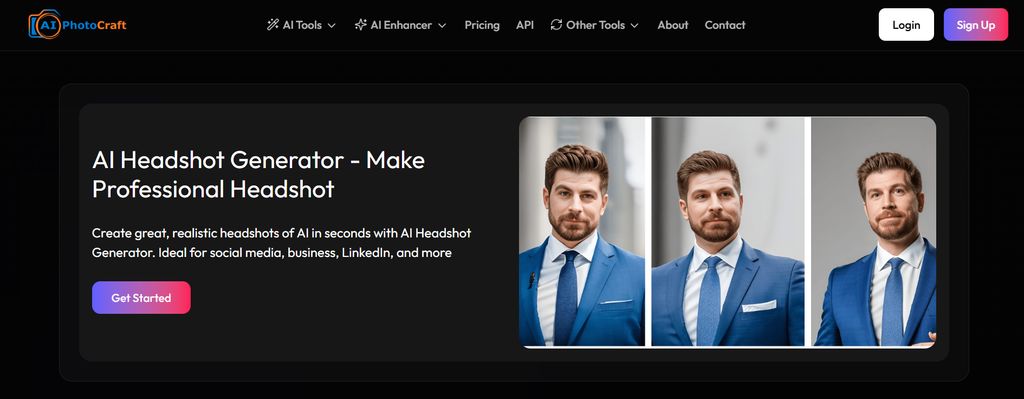 AI-generated headshot with natural lighting from AiPhotocraft API