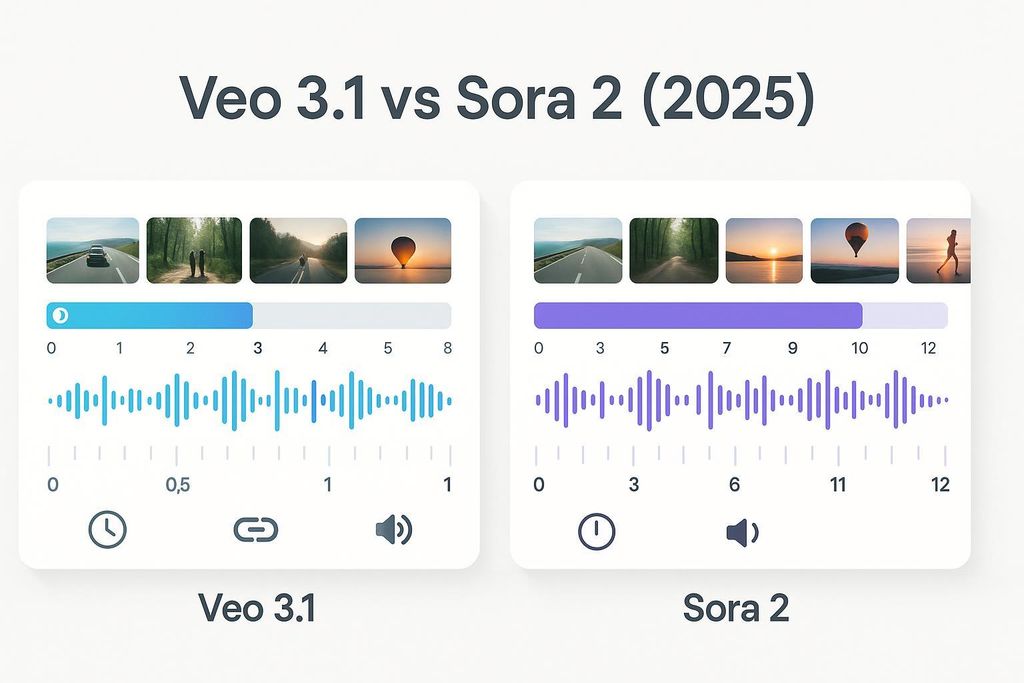 Veo 3.1 vs Sora 2 - side-by-side comparison of next-gen AI video generators