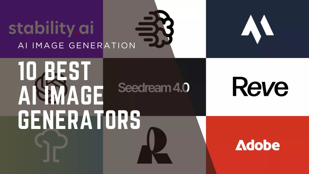 Collage of the best AI image generator logos