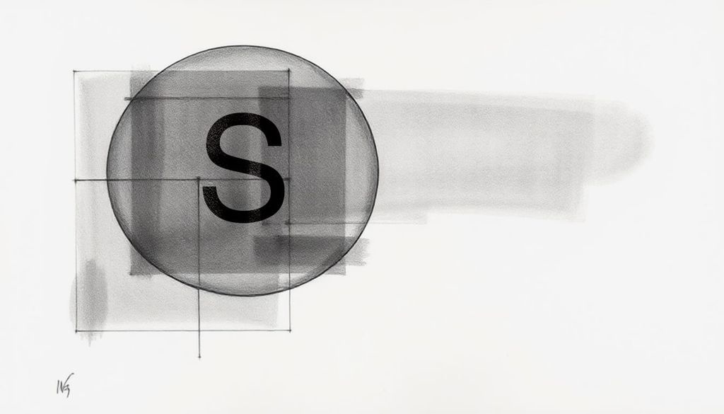 AI-generated image of an “S” logo in a minimalism art style.