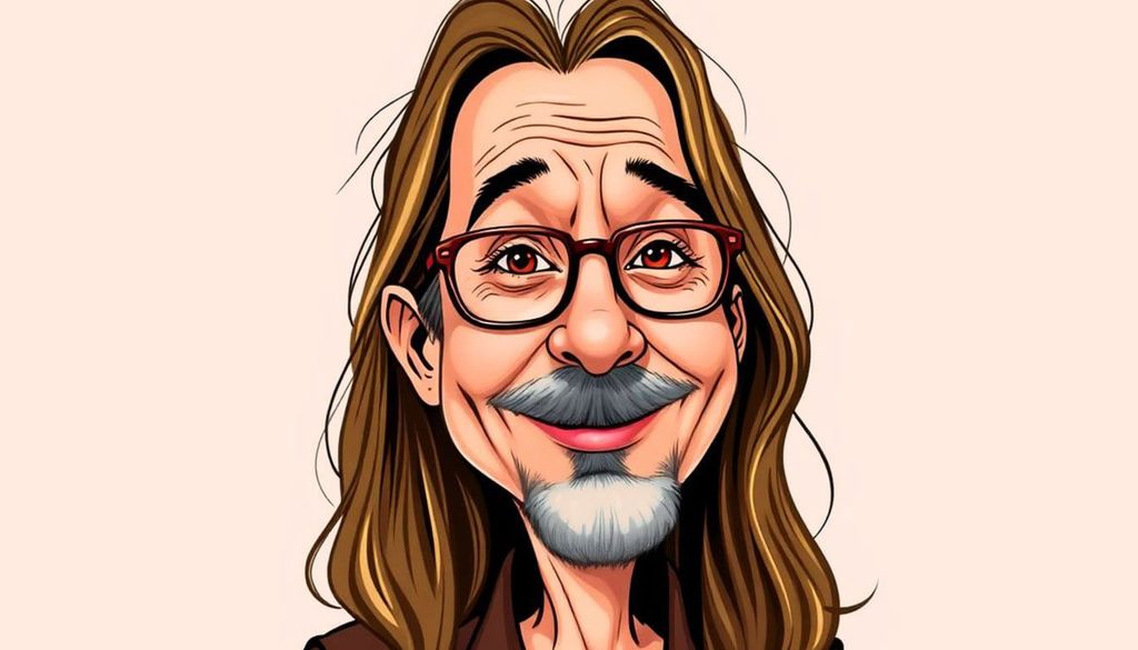AI-generated image of a man in a caricature art style.