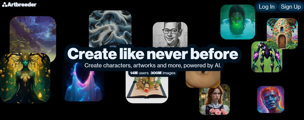 Artbreeder interface showing image blending and style evolution controls