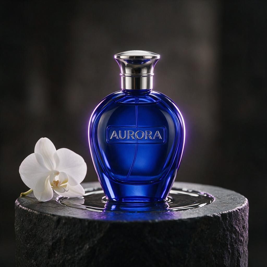Controlled blog comparison output from seedream-v5-pro for the AURORA perfume prompt