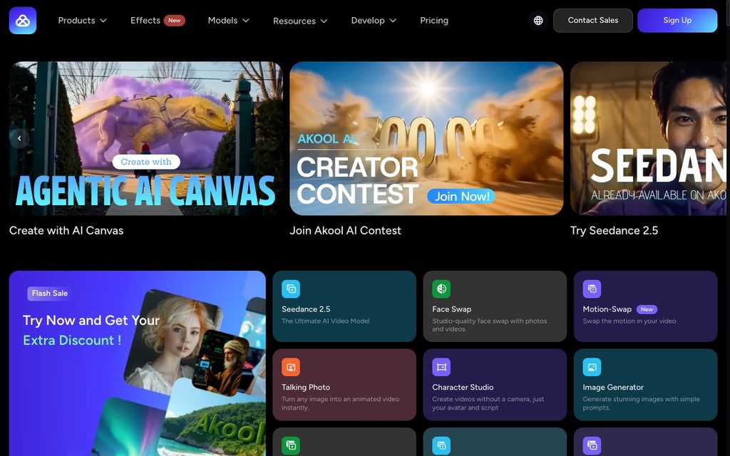 Akool official product page screenshot, September 25, 2026