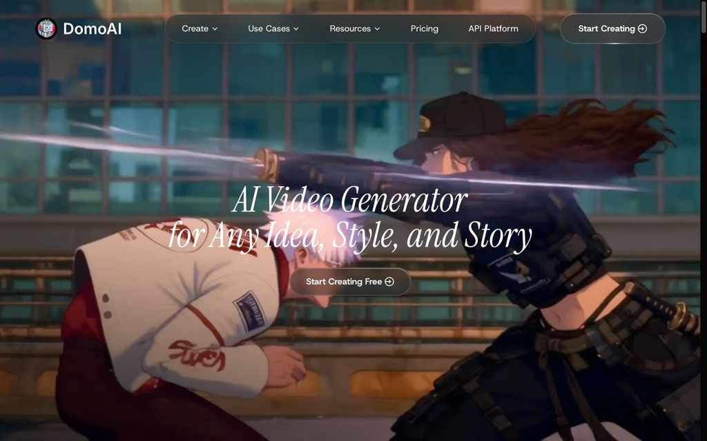 DomoAI official product page screenshot, September 25, 2026