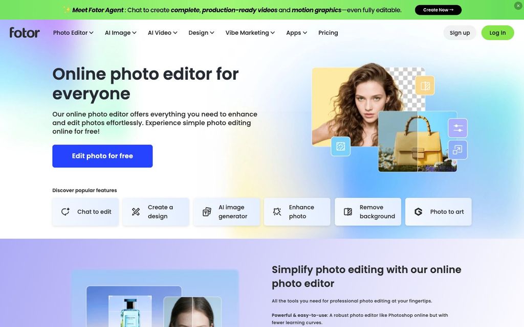 Fotor official product page screenshot, September 25, 2026