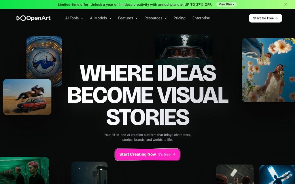 OpenArt official product page screenshot (openart-product), September 25, 2026