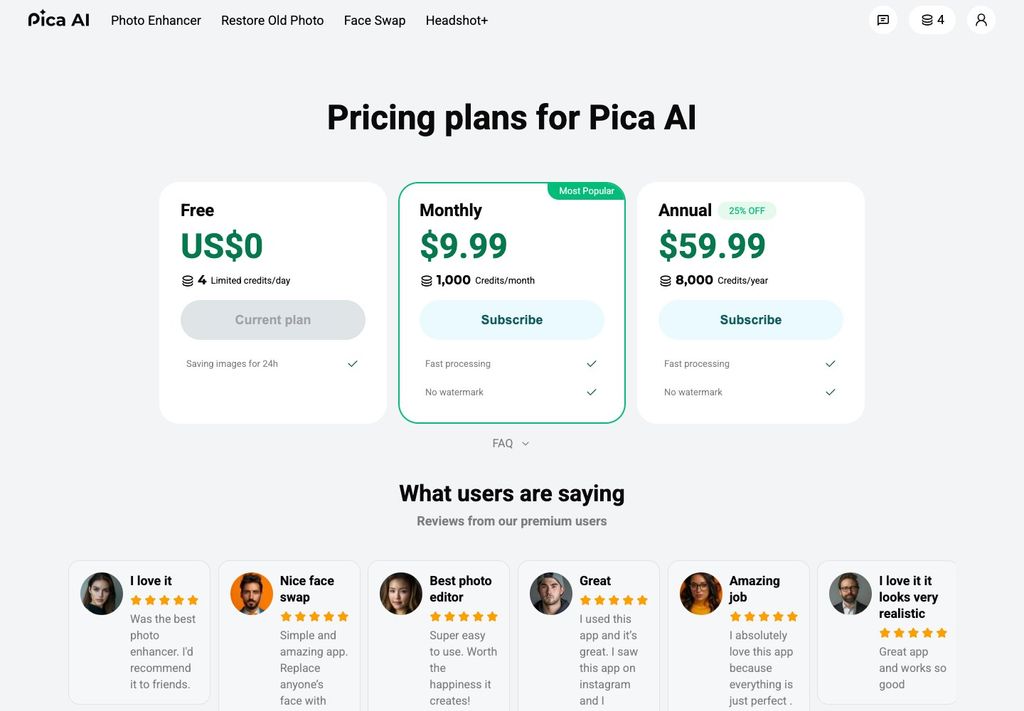 Pica AI official pricing page screenshot (pica-pricing), September 25, 2026