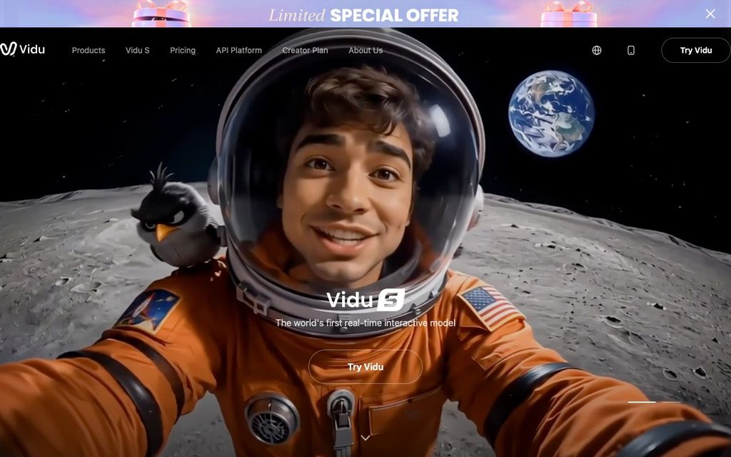 Vidu official product page screenshot (vidu-product), September 25, 2026