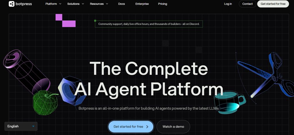 Botpress visual builder for creating LLM-powered AI chatbots