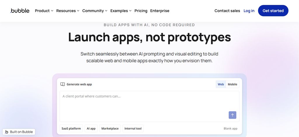 Bubble visual workflow editor for complex no-code web applications