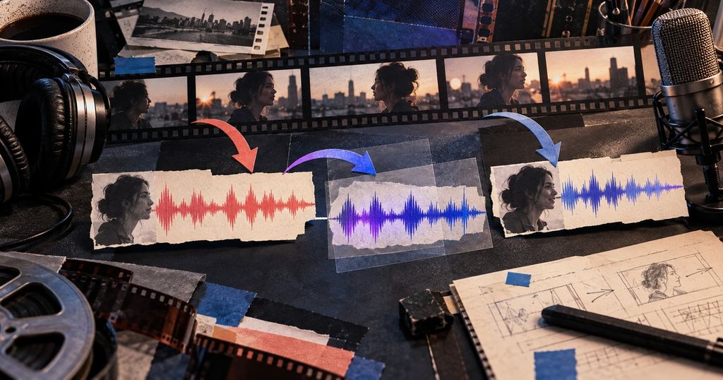 Video voice-changing workflow with original and transformed audio waveforms
