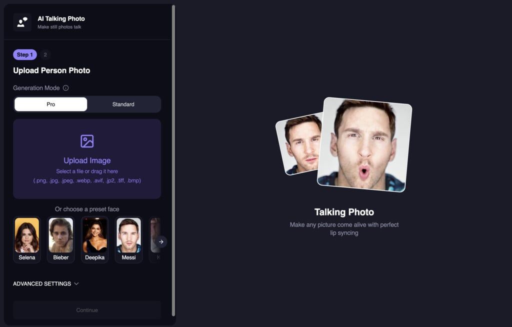 New Talking Photo UI