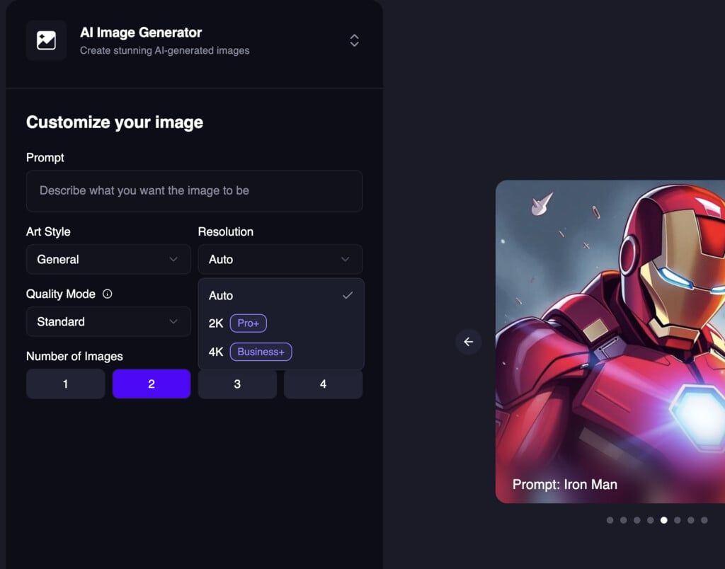 4k Resolution Images for AI Image Generator