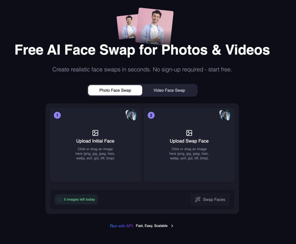 Brand new UI for Face Swap Product Page