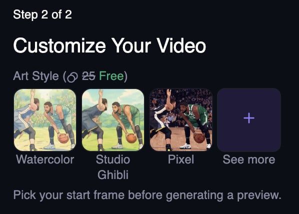 Video-to-Video Preview Image Generation Temporarily Free of Charge