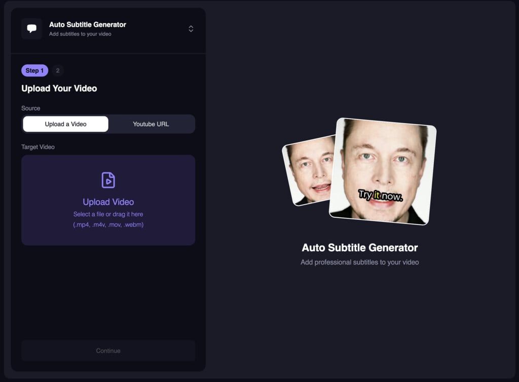 New UI for Auto Subtitle Generator