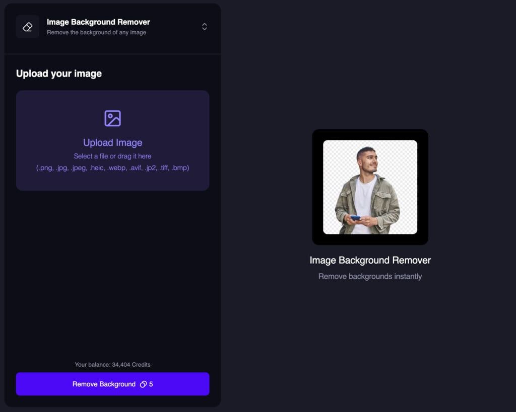 New UI for Image Background Remover