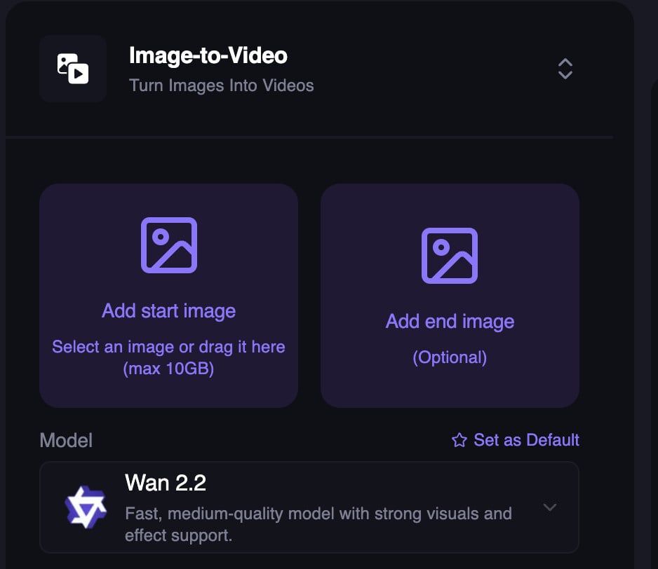 Added Wan 2.2 for Image-to-Video and Text-to-Video