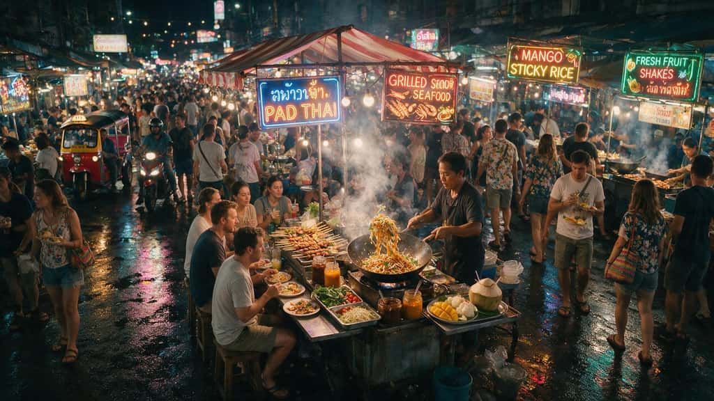 First-party Magic Hour night-market image featured in the MCP workflow example; illustrative output, not an OAuth screen