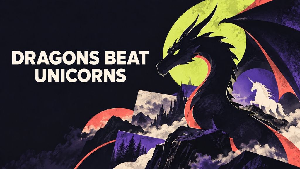 Dragons Beat Unicorns editorial comparison cover
