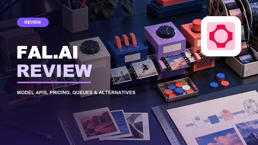 fal.ai review cover with the official fal.ai logo and generative media API workflow imagery