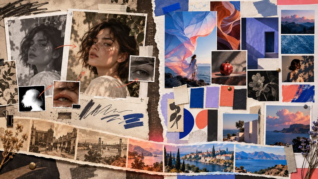 Editorial comparison of precise image editing and style exploration with a legacy-to-current visual timeline