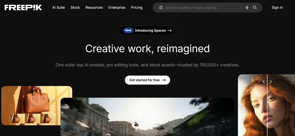 Freepik AI image generator interface producing stylized illustrations and high-quality concept visuals.