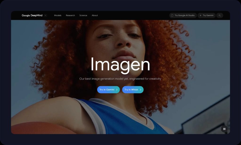 Screenshot of Google Imagen website