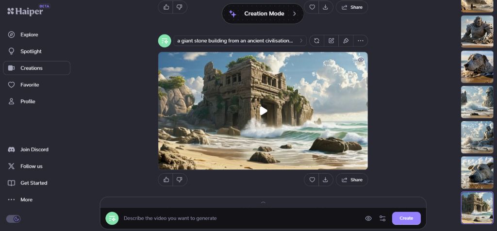 Short-form game trailer scene with dynamic motion generated by Haiper AI