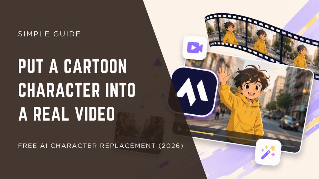 How to Put a Cartoon Character Into a Real Video With AI (Free, 2026)