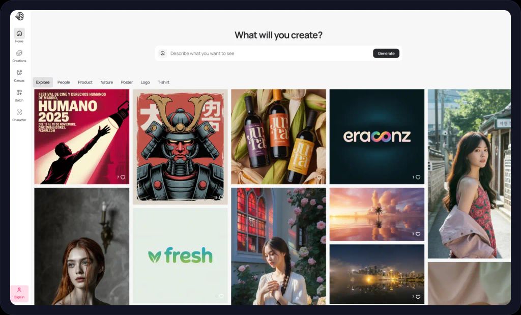 Screenshot of Ideogram homepage