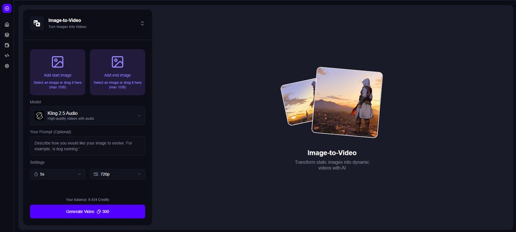 Magic Hour's image-to-video feature interface generating a realistic short-form video 