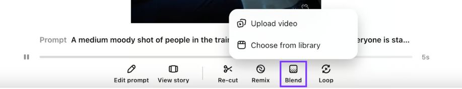 Blend mode in Sora AI merging multiple clips into one cinematic composition