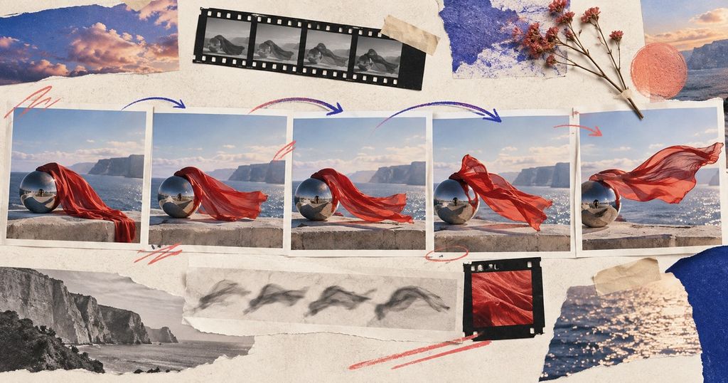 Image-to-video prompt workflow shown as an editorial motion contact sheet