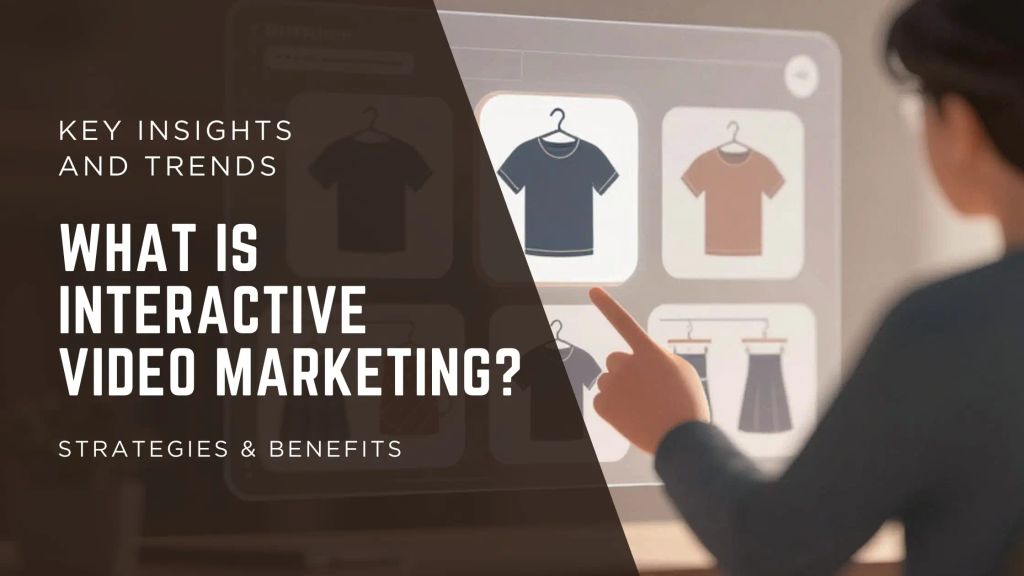 Illustration of a man participating in an interactive video clothes survey. 