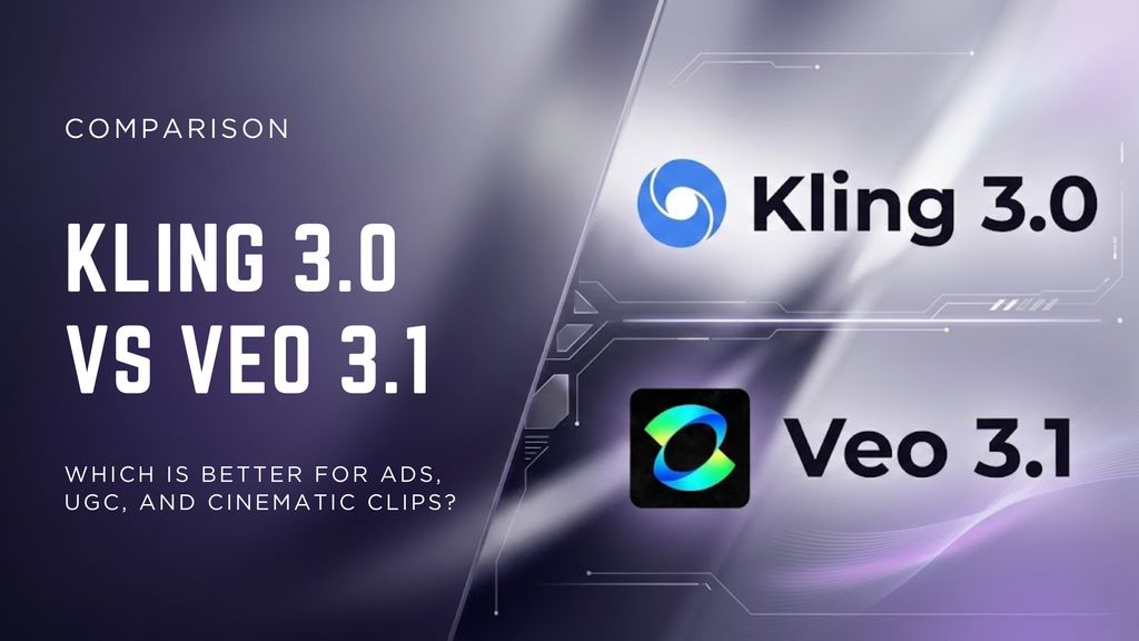 Kling 3.0 vs Veo 3.1 AI video model comparison showing cinematic video generation and motion quality differences