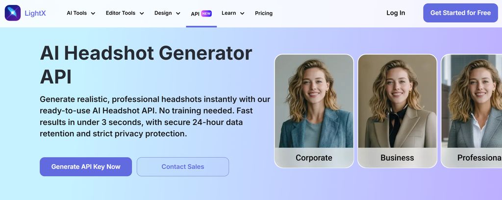 Fast AI headshot generation result from LightX Headshot API