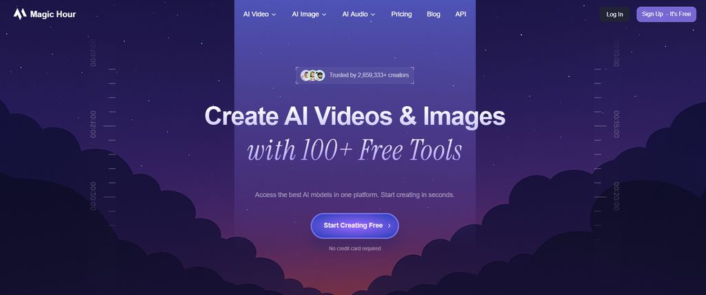 Magic Hour multi-model interface showing Veo, Kling, Hailuo, Seedance options for text-to-video and image-to-video generation