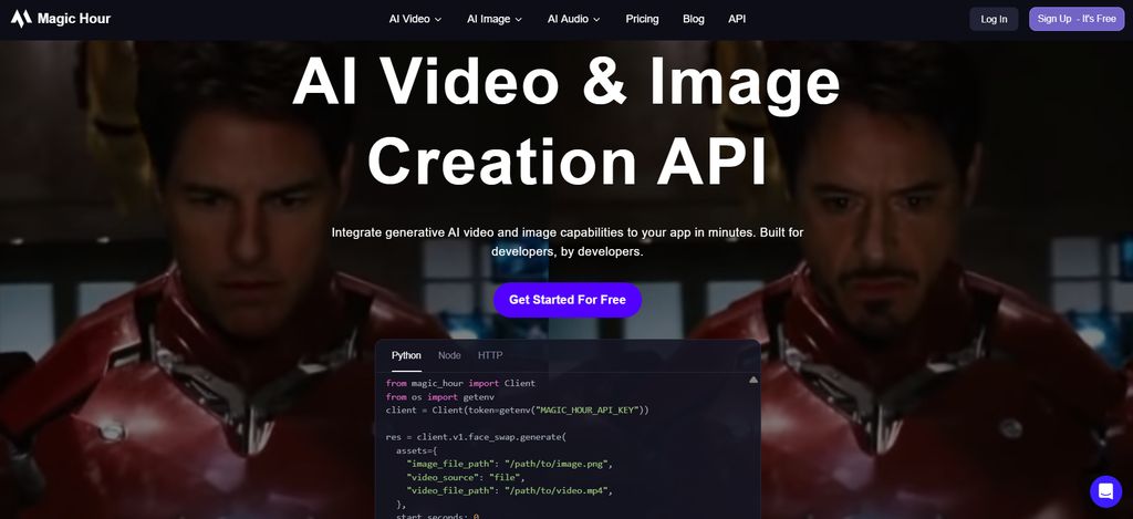 Magic Hour subtitle API interface showing automated subtitles and dubbing workflow