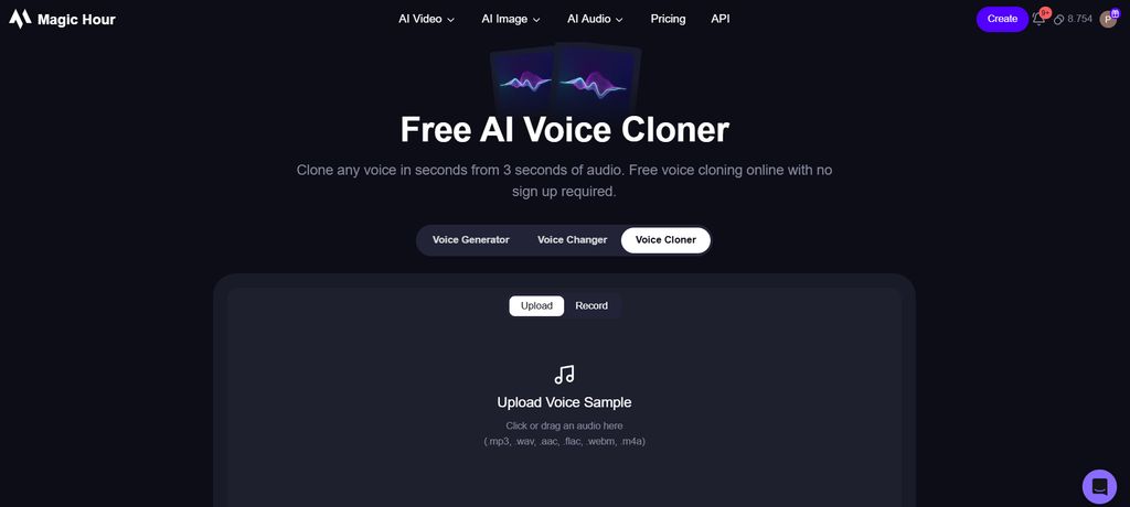 Magic Hour voice cloner