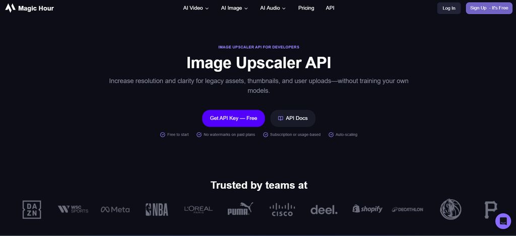 Magic Hour Upscaler API