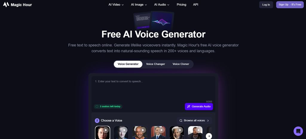 Magic Hour voice generation