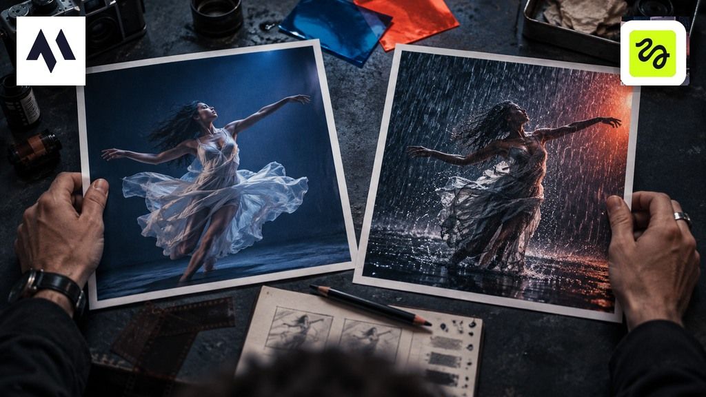 Creative video sets with Magic Hour and Higgsfield logos