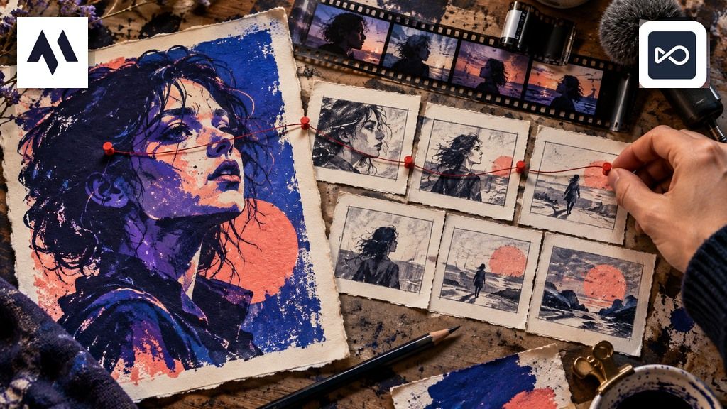 Creative production workspace with Magic Hour and OpenArt logos