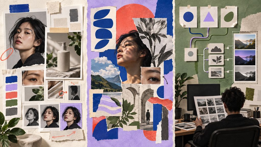 Editorial triptych comparing managed image editing, dense design workflows and open-weight image-model deployment