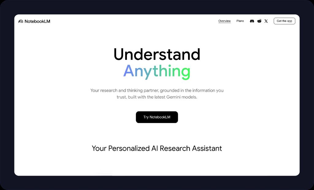 NotebookLM creative automation platform screenshot.