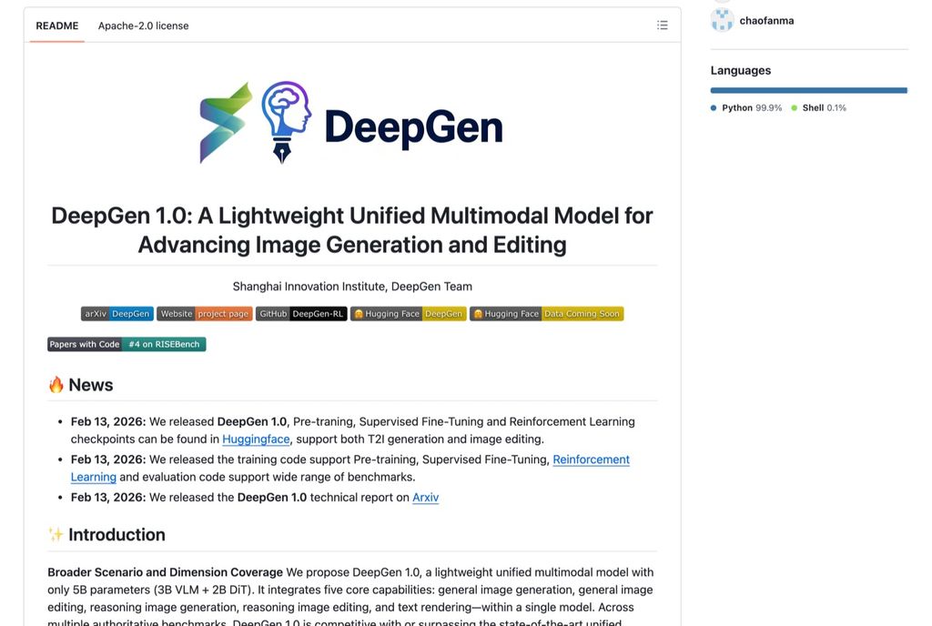 DeepGen 1.0 official GitHub repository