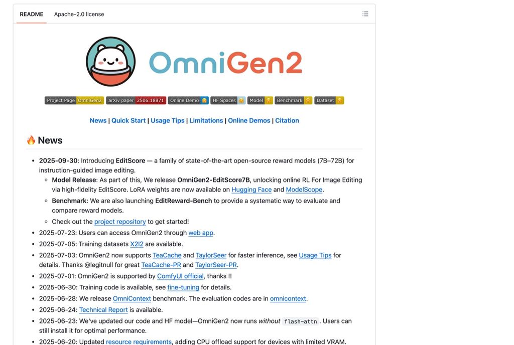 OmniGen2 official GitHub repository