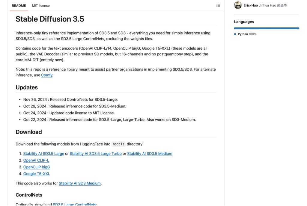Stable Diffusion official GitHub repository